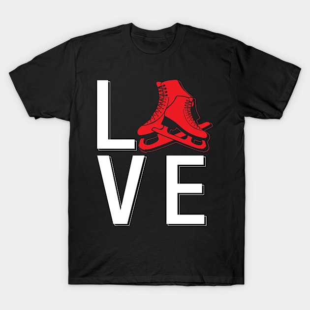 Ice skating skater sports love T-Shirt by Klausstaler